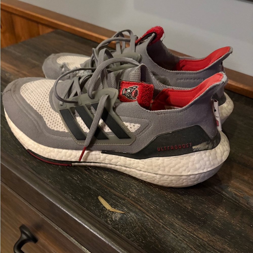 Adidas Ultraboost Grey & Red Running Shoes